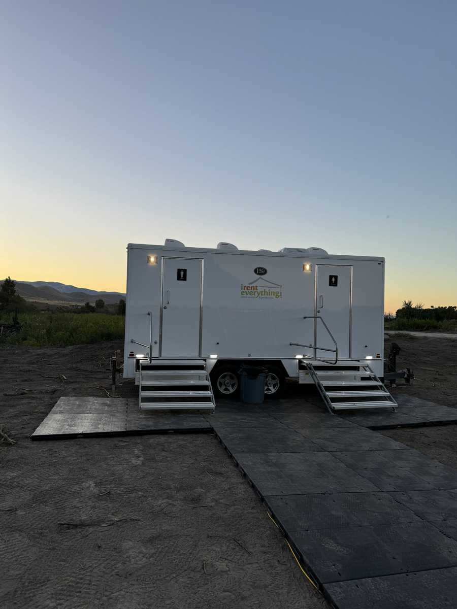Exterior of luxury portable restroom